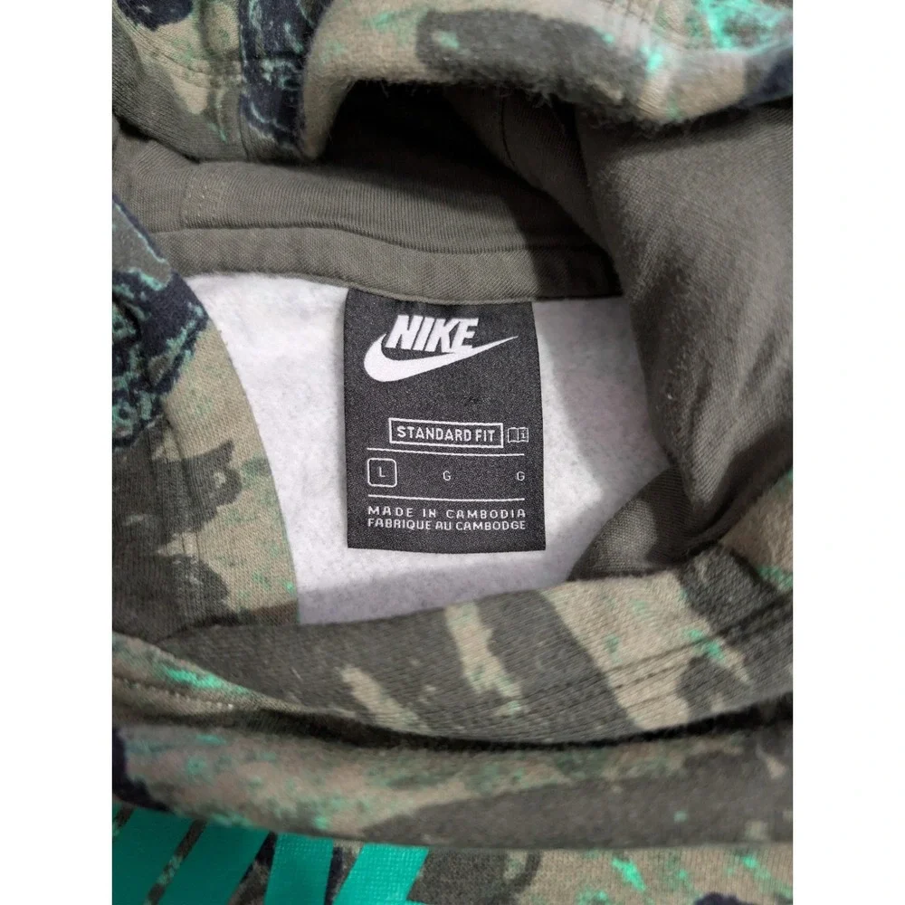 Nike Youth Hoodie Size‎ L Green Camo Just Do It Pullover Sweatshirt